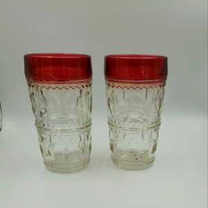 Kings Crown ruby iced tea tumblers